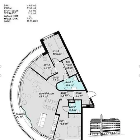 Brand New And Luxurious Penthouse In Centre! Lägenhet